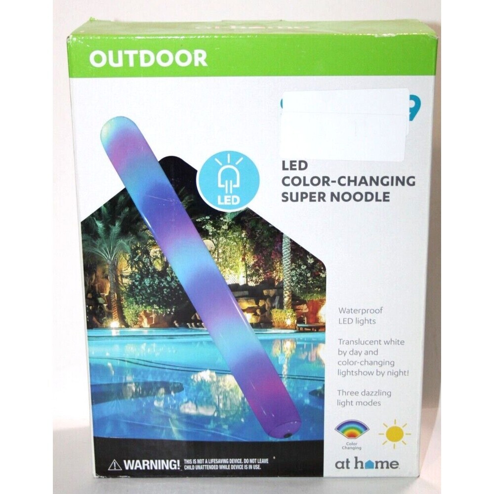 At Home LED Color Changing Super Pool Water Noodle Giant 72" Toy Float Kids Play